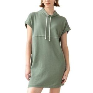 LILLA P roll sleeve seamed dress in seagrass green Sz XL Coastal vacation casual